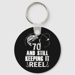 70th Birthday Fishing 70 Years Old Fisherman Gift Keychain