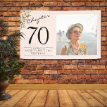 70th Birthday Floral Pink Photo Banner<br><div class="desc">Celebrate your loved one's birthday in style with a floral birthday banner featuring their favourite photo. Discover how this high-quality,  customizable banner can elevate any birthday celebration and create a lasting impression for the birthday honoree.</div>