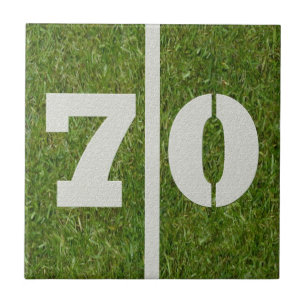 70th Birthday Football Customizable Tile