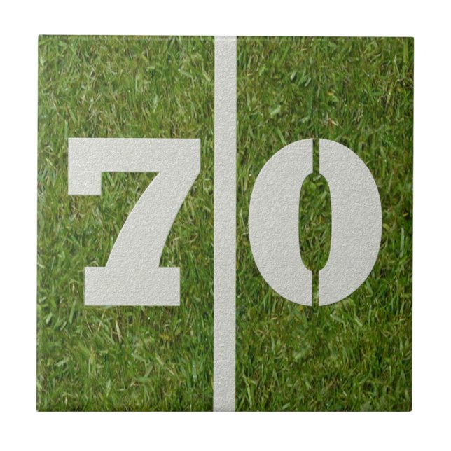 70th Birthday Football Customizable Tile (Front)