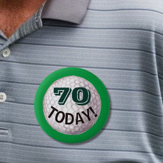 70th birthday for golfer, golf player pin