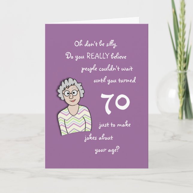70th Birthday For Her-Funny Card (Front)