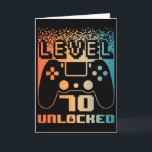 70th Birthday For Men Level 70 Unlocked Gamer 70 Y Card<br><div class="desc">70th Birthday For Men Level 70 Unlocked Gamer 70 Year Old 1</div>