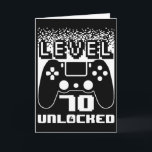 70th Birthday For Men Level 70 Unlocked Gamer 70 Y Card<br><div class="desc">70th Birthday For Men Level 70 Unlocked Gamer 70 Year Old</div>