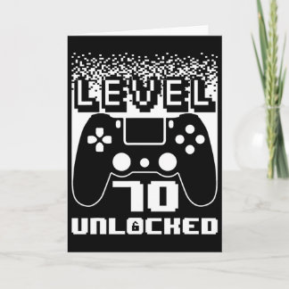 70th Birthday For Men Level 70 Unlocked Gamer 70 Y Card