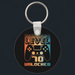 70th Birthday For Men Level 70 Unlocked Gamer 70 Y Keychain<br><div class="desc">70th Birthday For Men Level 70 Unlocked Gamer 70 Year Old 1</div>
