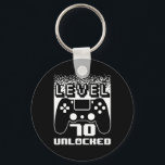 70th Birthday For Men Level 70 Unlocked Gamer 70 Y Keychain<br><div class="desc">70th Birthday For Men Level 70 Unlocked Gamer 70 Year Old</div>