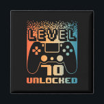 70th Birthday For Men Level 70 Unlocked Gamer 70 Y Magnet<br><div class="desc">70th Birthday For Men Level 70 Unlocked Gamer 70 Year Old 1</div>