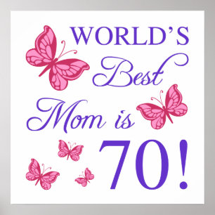 70th Birthday For Mom Poster