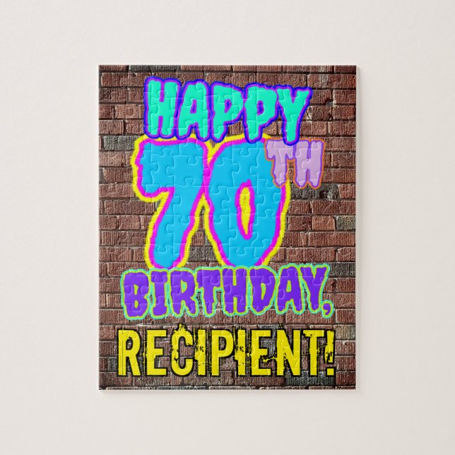 70th Birthday ~ Fun, Urban Graffiti Inspired Look Jigsaw Puzzle (Vertical)