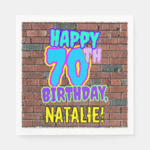 70th Birthday ~ Fun, Urban Graffiti Inspired Look Napkin