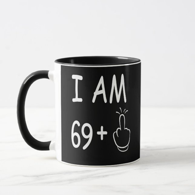  70th Birthday, Funny Birthday Mug (Left)