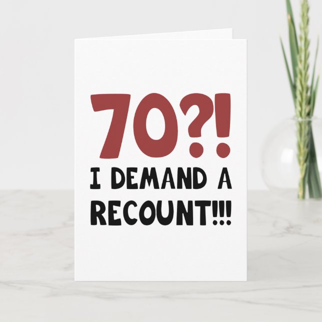 70th Birthday Gag Gift Card (Front)