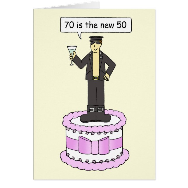70th Birthday Gay Cartoon Humor For Him (Front)