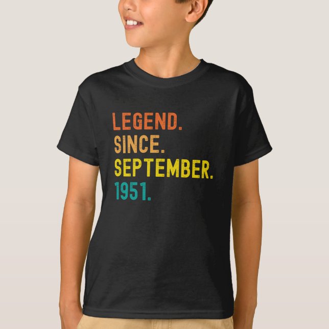 70th Birthday Gift 70 Year Old Legend Since T-Shirt (Front)