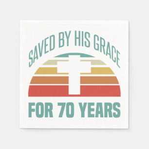 70th Birthday Gift For Christians Napkin