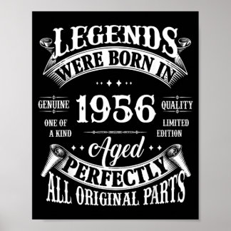 70th Birthday Gift Vintage Legends Born In 1956 70 Poster
