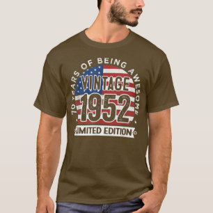 70th Birthday Gifts Men Vintage 1952 70 Years Old  T-Shirt