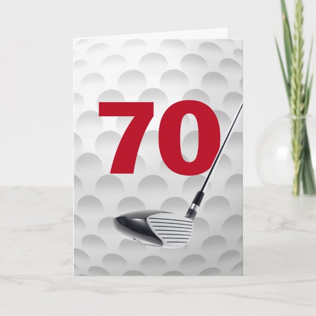 70th Birthday Golf Ball Design Card (Front)