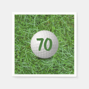 70th Birthday Golf Ball on Grass Napkins