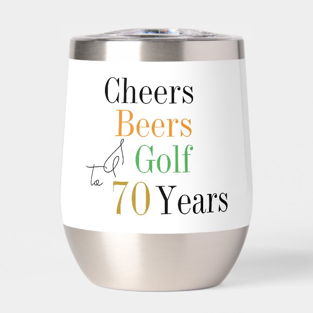 70th Birthday Golf Cheers Beers Party (Front)