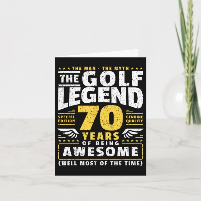 70th Birthday Golf Player 70 Years Old Golfer  Card (Front)