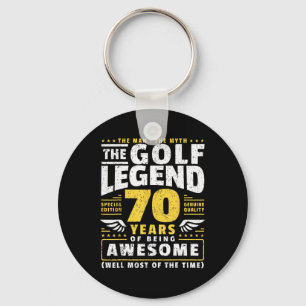 70th Birthday Golf Player 70 Years Old Golfer Keychain