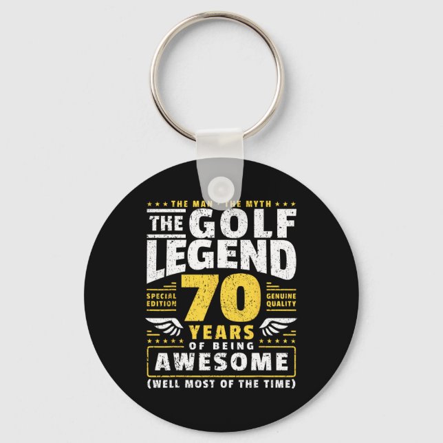 70th Birthday Golf Player 70 Years Old Golfer  Keychain (Front)