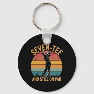 70th Birthday Golfer Humour Golf Pun Seven-tee Gol Keychain