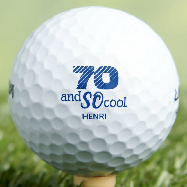 70th Birthday Grandpa Gift – Blue Cool 70 Years Golf Balls (Creator Uploaded)