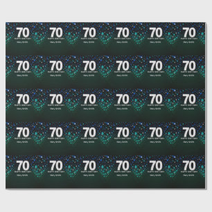 70th Birthday green tone Wrapping Paper