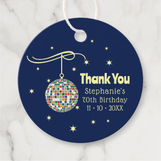 70th Birthday Groovy Retro for Music Lovers Favour Tags