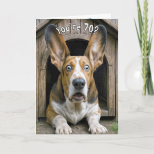 70th Birthday Humor with Basset Hound  Card