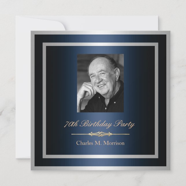 70th Birthday Invitation - Photo (Front)