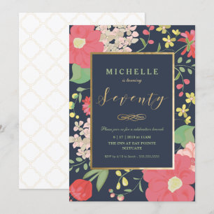 70th Birthday Invite -Elegant Floral - Custom