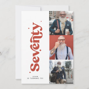 70th Birthday invite modern minimal simple photo