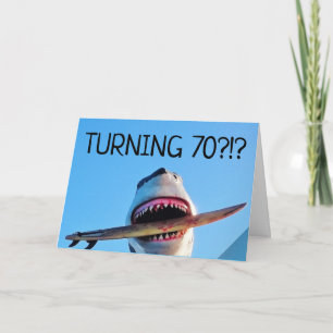 70TH BIRTHDAY KILLER SHARK GREETING CARDS