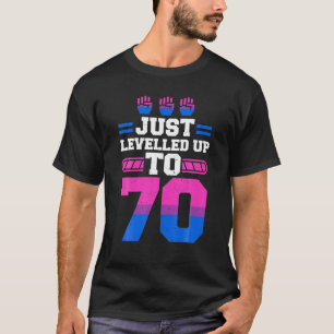 70Th Birthday Levelled Up Video Gaming Turning Sev T-Shirt