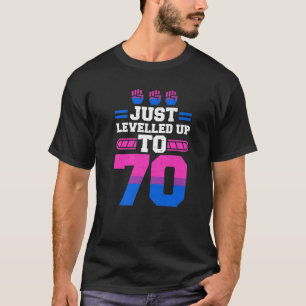70Th Birthday Levelled Up Video Gaming Turning Sev T-Shirt
