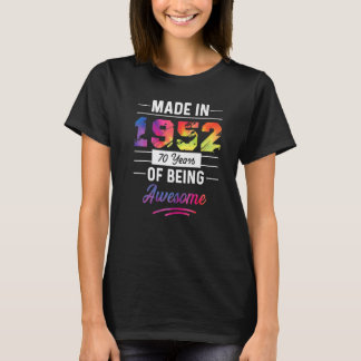 70th Birthday Made In 1952 Tees Colorful 70 Years 