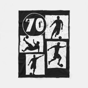 70th Birthday Man Woman Soccer Player Football 70 Fleece Blanket