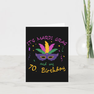 70th Birthday Mardi Gras Carnival Celebration Shir Card