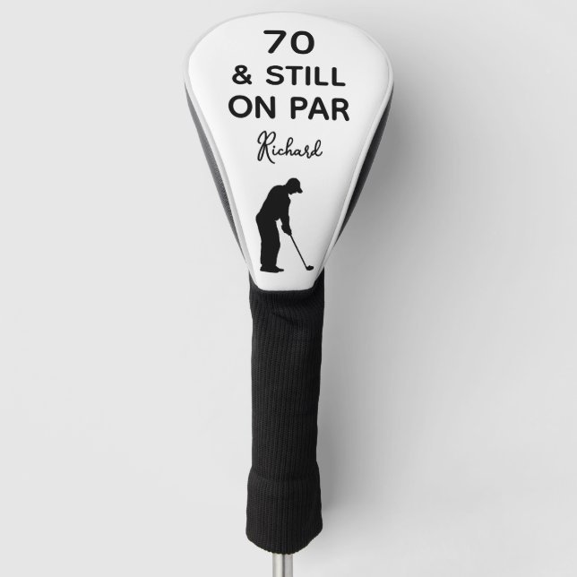 70th Birthday Men Golfer Funny Custom Golf Head Cover (Front)