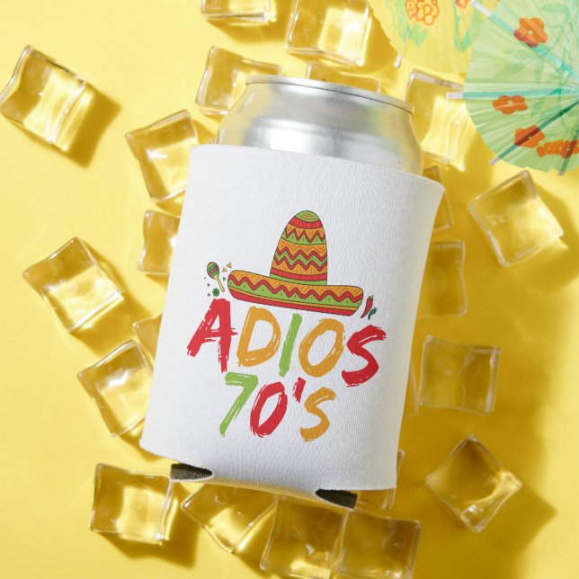 70th Birthday Mexican Party Cinco de Mayo Fiesta  Can Cooler (In Situ Summer)