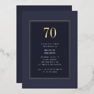 70th Birthday Minimal Elegant Dark Gold Frame