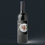70th Birthday Minimalist Black Typography Photo<br><div class="desc">70th Birthday Minimalist Black Typography Photo Wine Label. Modern minimalist birthday invitation design, simple yet classy and elegant. This design template is customizable with your photo. Great for a black & white themed party! This is a customizable template, if you need some help customizing it simply contact the designer by...</div>
