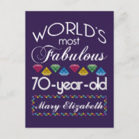 70th Birthday Most Fabulous Colourful Gems Purple