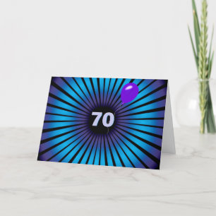 70th Birthday Neon Optical Illusion Card