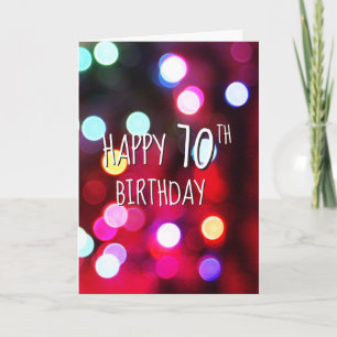 70th Birthday Neon Party Lights Card