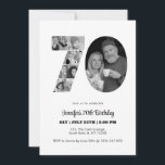 70th Birthday Number 70 Photo Collage Black White Invitation<br><div class="desc">Mark seventy years of wonderful memories and adventures with this captivating 70th Birthday Number Photo Collage. This customizable template is the perfect blend of creativity and sentiment, allowing you to create a truly memorable gift for your loved one's special day. Capture the essence of incredible years in a single masterpiece...</div>
